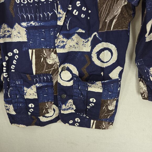 Vintage Chicos Womens Blazer Jacket 1 Large Pockets Business Grandma Western - Picture 12 of 15